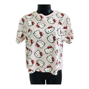 Hello Kitty Light pink short sleeve cropped graphic print t-shirt size small new